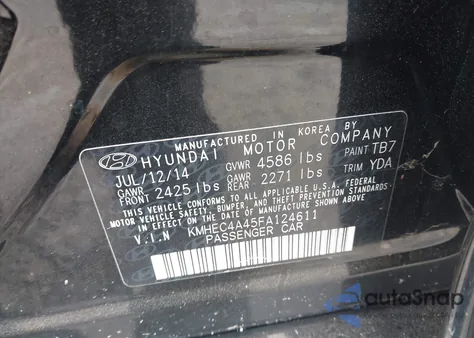 2015 Hyundai Sonata Hybrid Limited из США, поврежденный, VIN KMHEC4A45FA124611
